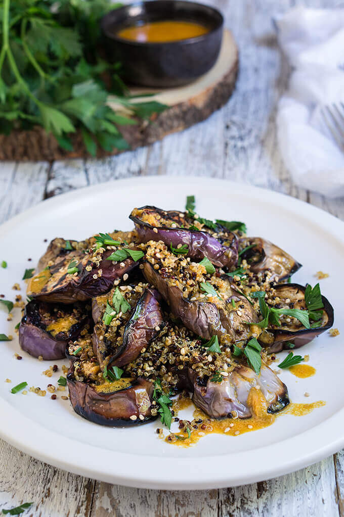 Charred eggplant with umami sauce | www.viktoriastable.com