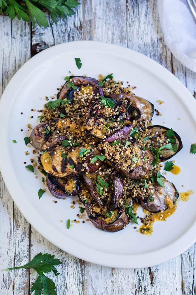 Charred eggplant with umami sauce | www.viktoriastable.com