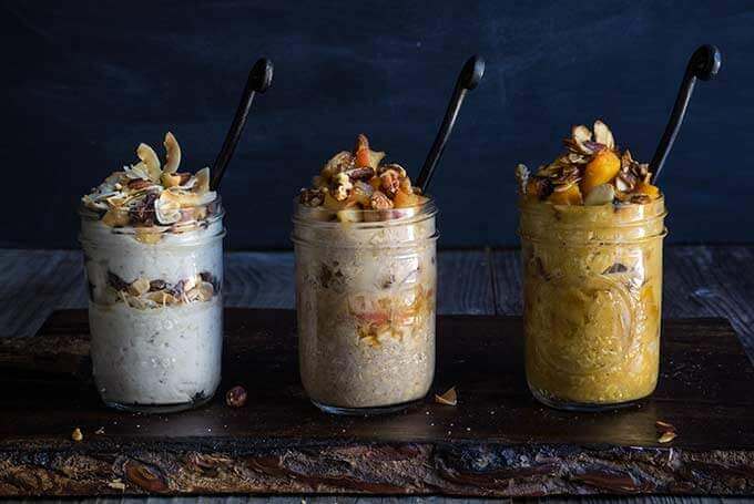 3 overnight pie oats - creamy and indulgent, these pie-inspired overnight oats taste like the season, and feel like a treat | www.viktoriastable.com