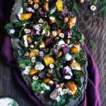 Roasted beet and kale salad with horseradish crema | www.viktoriastable.com