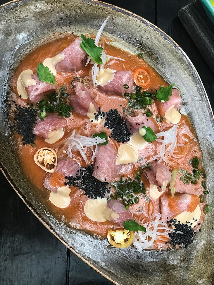 Tuna belly tiradito at La Mar - Miraflores, Lima