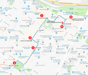 Map of El Centro points of interest - Lima, Peru