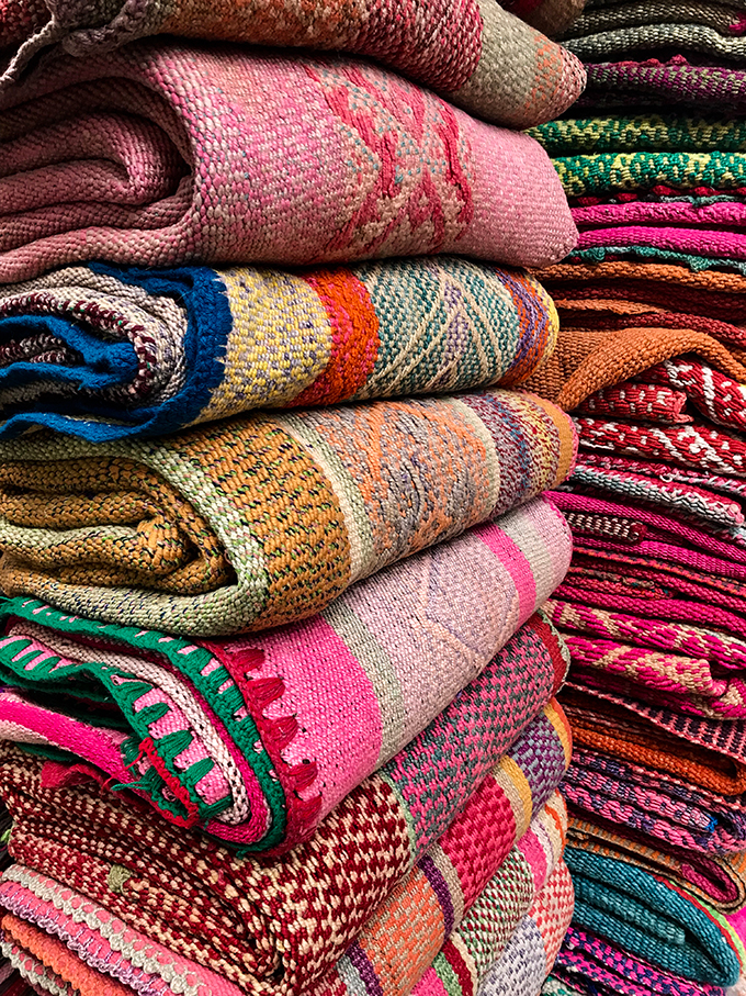 Peruvian textiles at Mercado Indio - Miraflores, Lima