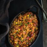 Quick & easy chicken sausage jambalaya | www.viktoriastable.com