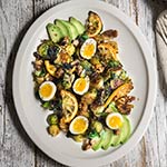 Roasted lemon & Brussels sprouts salad {avocado, walnuts, egg} | www.viktoriastable.com