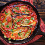 Baked eggplant in tomato garlic sauce