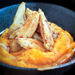 Sauteed crab over squash puree | www.viktoriastable.com