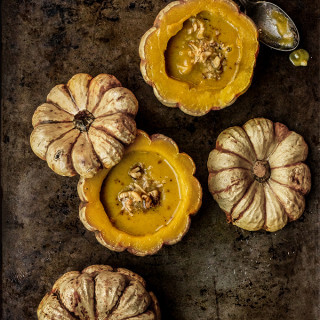 Pumpkin Coconut Soup with Walnut Gremolata | www.viktoriastable.com