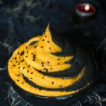 Black bean and sweet potato hummus dip - black and orange, sweet and spicy, Halloween-inspired, hummus dip. | www.viktoriastable.com