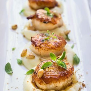 Seared scallops over parsnip puree | www.viktoriastable.com